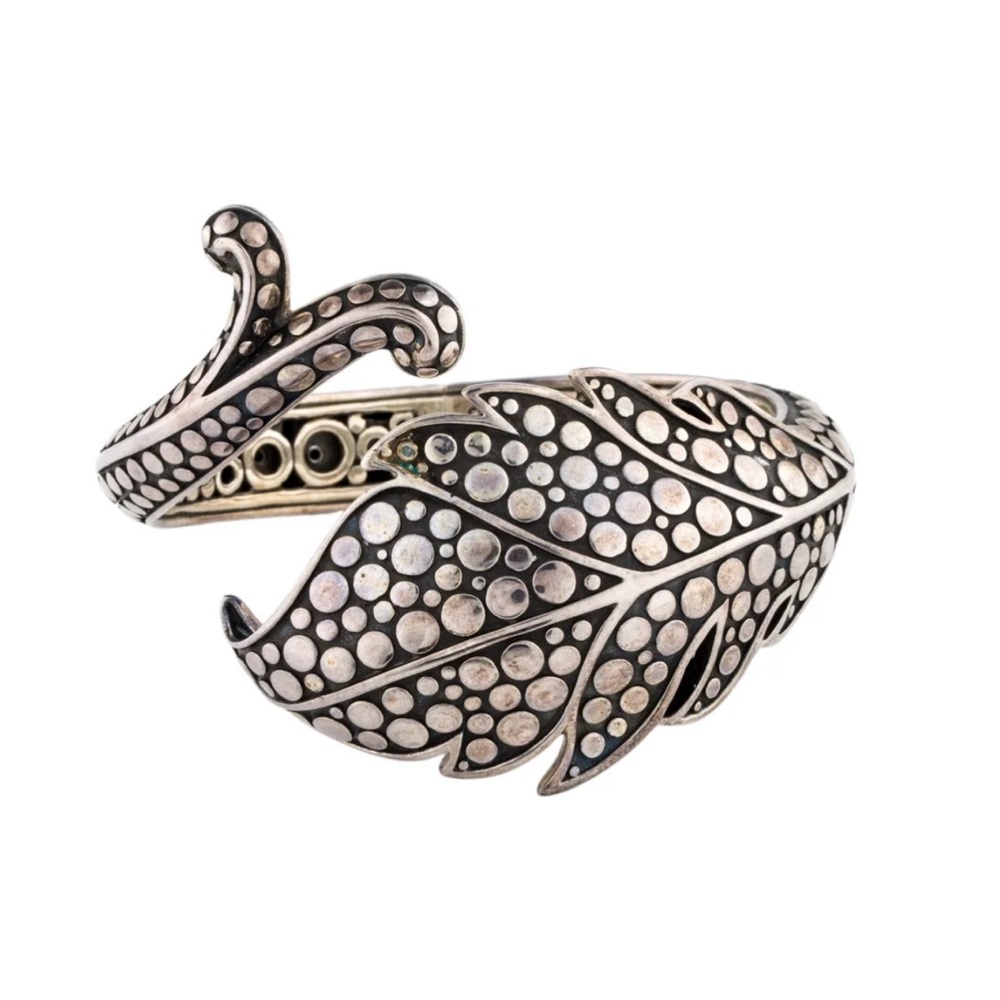 John Hardy Ayu Silver Leaf and Vine Cuff